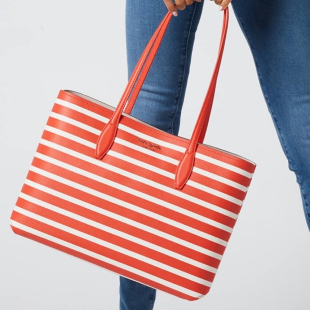 #bagsavenue FAST SHIPPING Large Tote All Day Sailing Stripe Tamarillo Kate spade